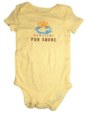 🐲3 FOR $9🦄 Carter's Boys Short Sleeve Handsome For Shore Beach Onesie Bodysuit
